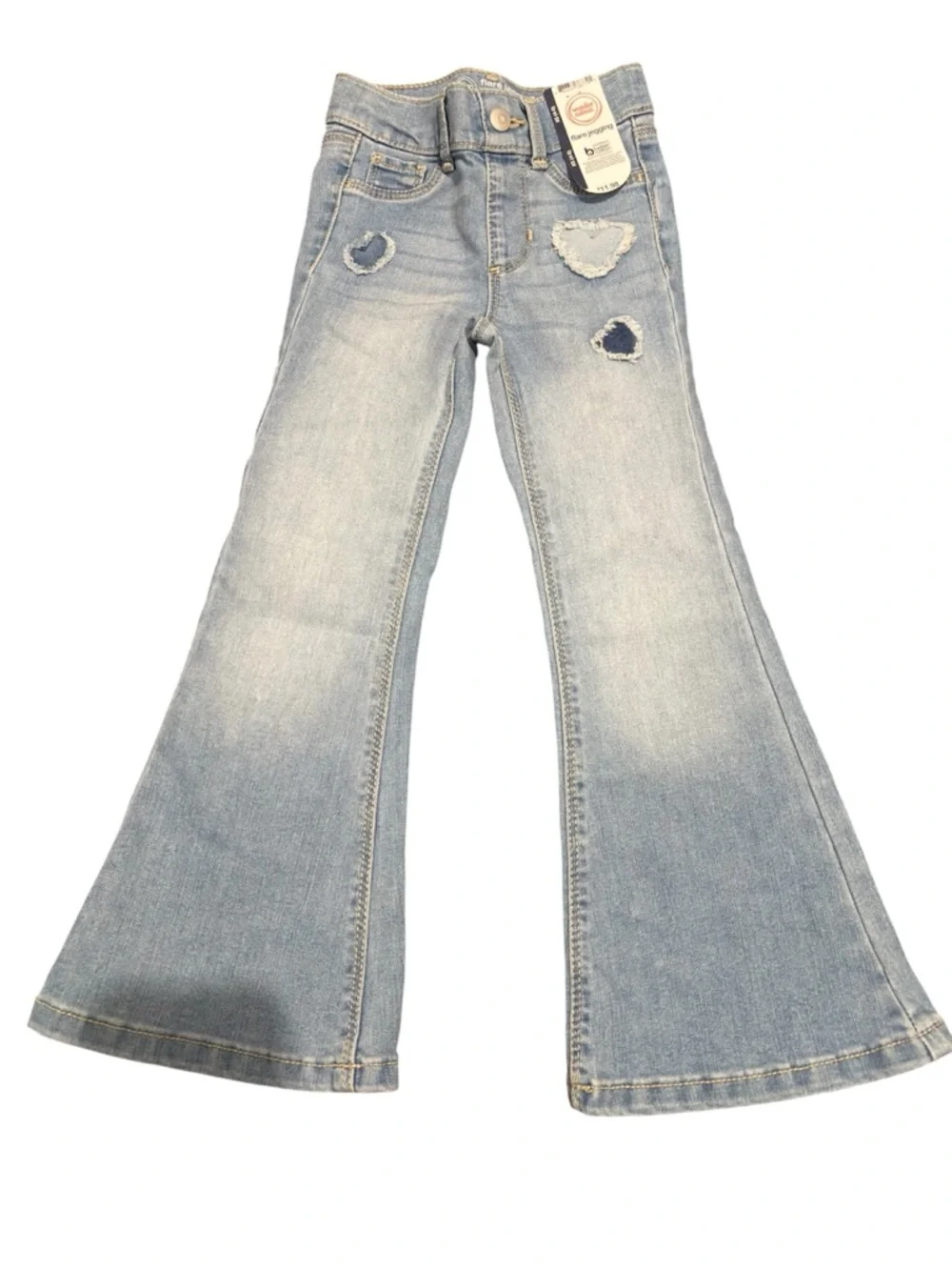 Wonder Nation Embroidered Hearts Bootcut Flare Jeans Size 4/5 NWT